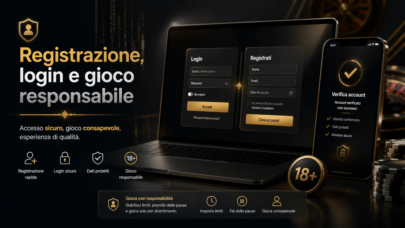 Registrazione, login sicuro e gioco responsabile su ZetCasino